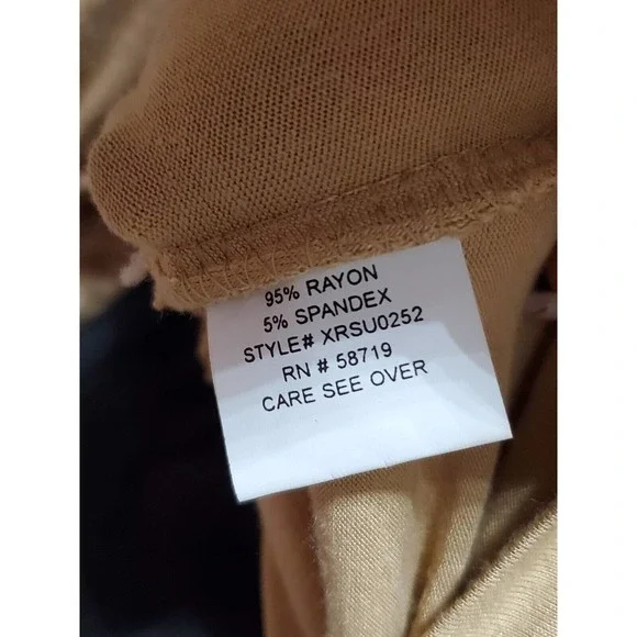 Ny Collection Woman's Khaki Rayon Long Sleeve Ruffle Pullover Top Shirt Size M - Picture 10 of 11